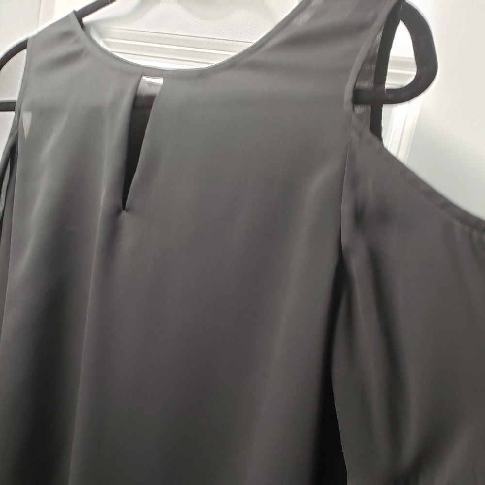Black cold shoulder top